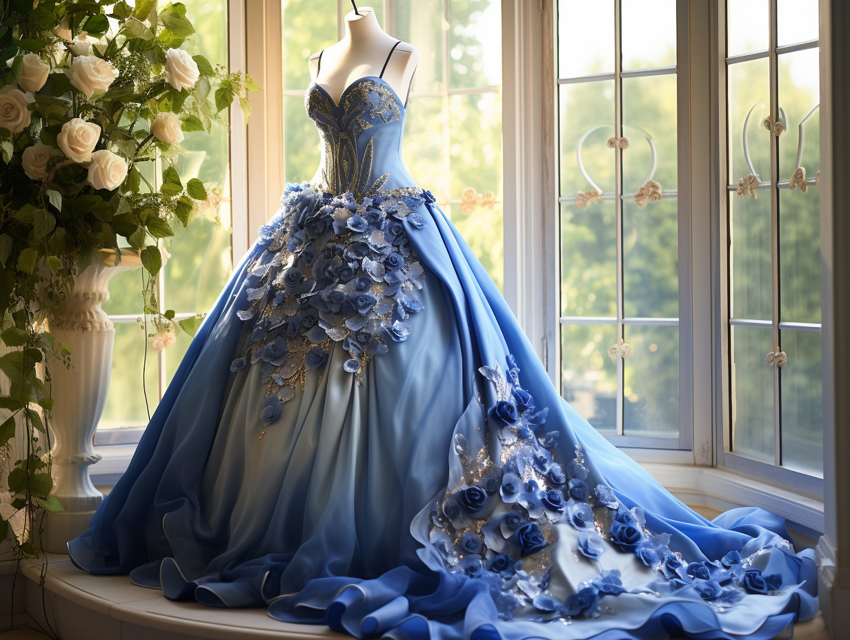 robe de mariée princesse bleu roi : élégance et tendance nuptiale 2023 - mariage  robe