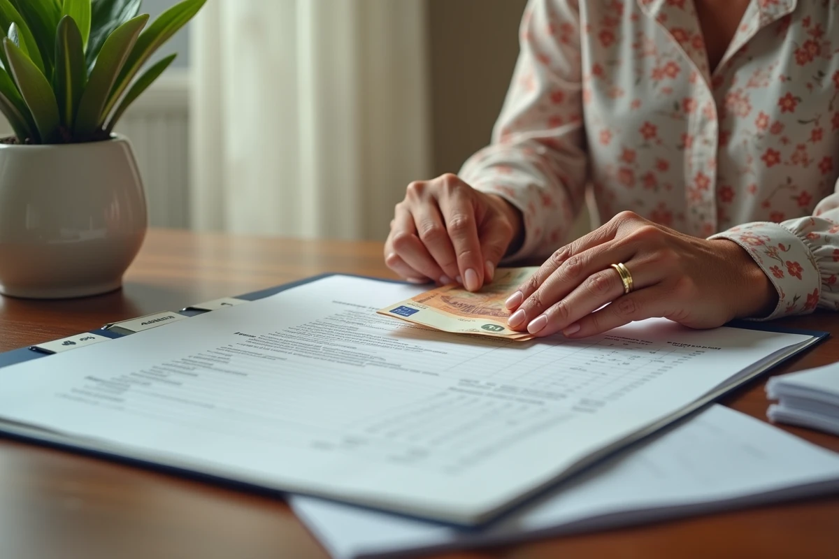 Dossier de mariage ouvert avec mains d