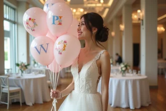 Ballons de baudruche personnalisés pour une décoration de mariage festive