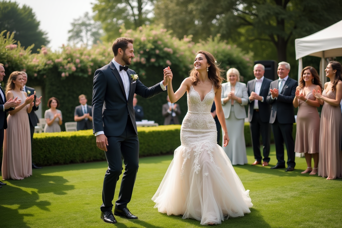 Jeune couple dansant lors d